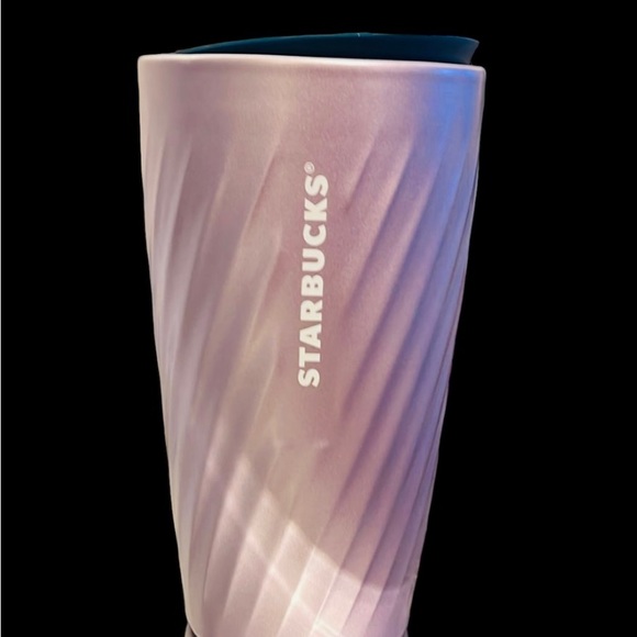 Starbucks Lilac Wavy Ceramic Tumbler Luster Swirl Iridescent Cup 12oz NWT 2023 - Picture 7 of 7